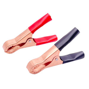 10set Japit Aki / Jepit Buaya / Jumper Cepit Accu / Klip Gunting / Merah Hitam Sepasang 7cm 50A