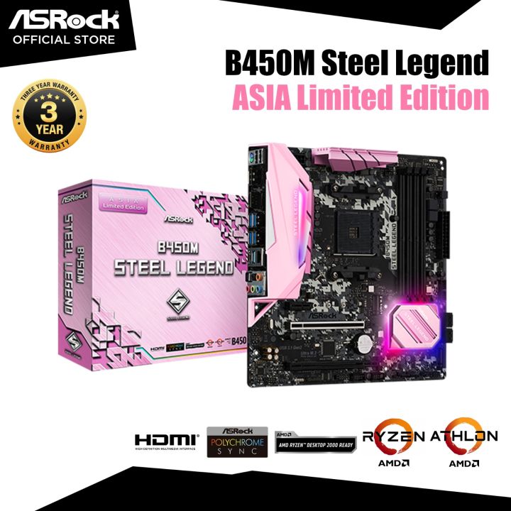 Amd Ryzen Steel Legend Pink Edition Pink Edition Asrock B450m