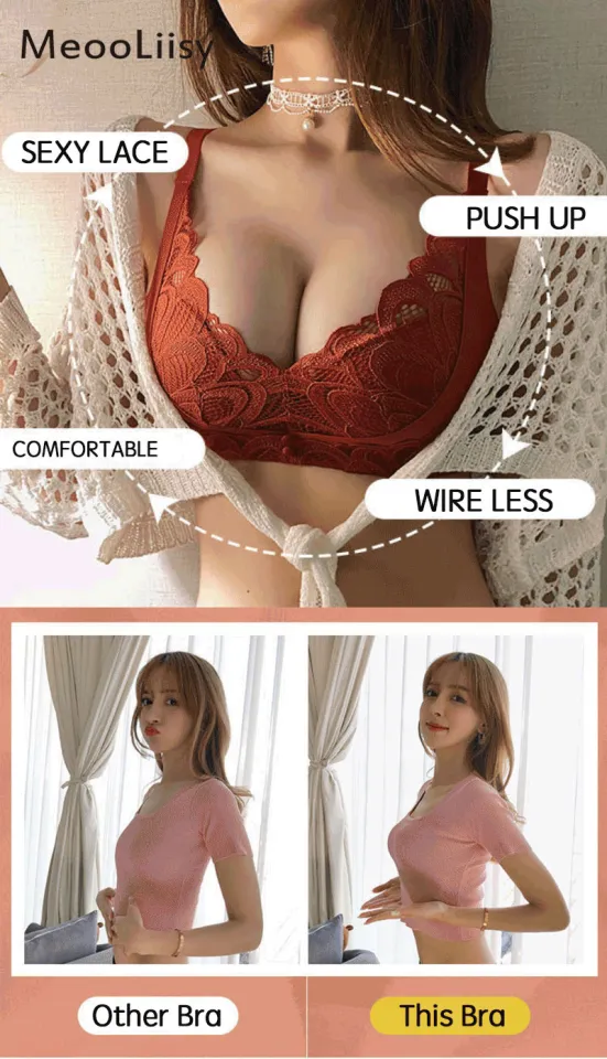 MeooLiisy Push Up Women Lingerie Sexy Lace Deep V Underwear Wire