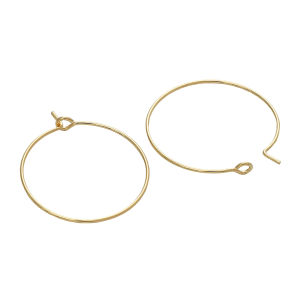 ต่างหูตะขอทองเหลืองชุบทอง15/20/25/30มม. 14K จำนวน2ชิ้นสำหรับการค้นหาตะขอต่างหูผู้หญิงหญิงสาว