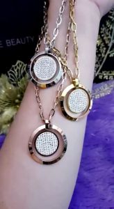 Kalung Wanita Hijab Romawi Titanium Panjang 70cm Awet Perhiasan 61422az