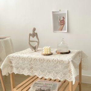 Lace Style Tablecloth Dustproof Table Mat Polyester Cotton Tablecloth Simple Tablecover Home Decor