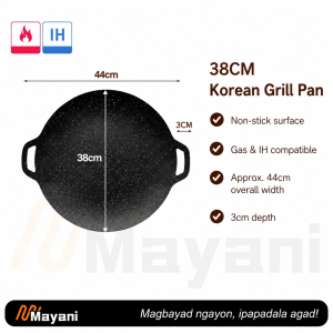 28/34/38cm BBQ Griddle Grill Pan Non-stick Round Barbecue Plate Pan Korean Stone Baking Pan suitable for Home Outdoor Camping Frying Pan