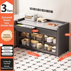 PANDH Floorstanding sideboard storage cabinet kitchen rack multi function workbench wall mounted storage cabinet