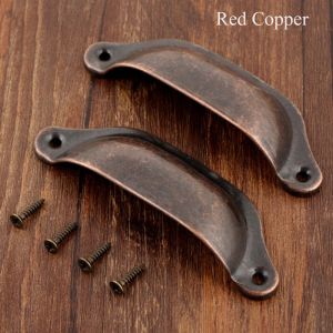 MINUTE 2PCS Fittings Kitchen Dresser Antique Brass Cabinet Furniture Door Handle Drawer Knob Cabinet Pulls Wardrobe Pulls