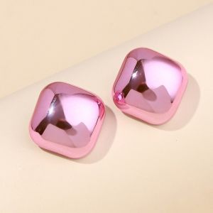 Candy-colored semicircular earrings square heart-shaped and star-shaped studs new chrysanthemum design UV Plated earrings