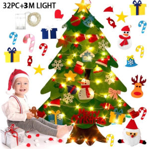 SKISOPGO DIY Felt Christmas Tree Wall Set Decoration Tree New Year Decoration Kids Christmas Gift
