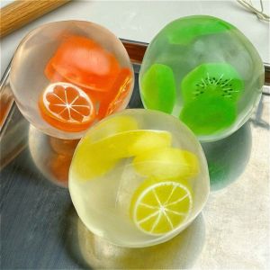 Fruit Filled Maltose Squishy Toy Anti Stress Sensory Fidgets Toy Soft Simulated Transparent Maltose Slow-rebound Decompression Toy