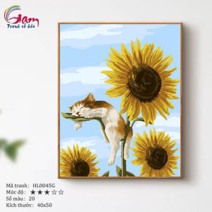 Tranh số hóa tô màu theo số làm quà tặng GAM cô gái Aeppol CN4244 khung 40x50cm đã căng sẵn