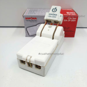 Cầu Dao Đế Sứ 1 Pha 20A-2P Màu Trắng D3H SOPOKA