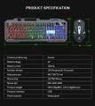 T25 Gaming Keyboard and Mouse Set Colorful LED Backlight Ergonomic Metal Keyboard and 1600 DPI Gaming Mouse Bundle Combo Set USB Wired for PC Laptop. 