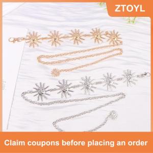 【ZTOYL】 เข็มขัดดวงอาทิตย์แบบกอธิคโลหะสำหรับผู้หญิงแฟชั่นเอวสูงห่วงโซ่ดวงอาทิตย์เครื่องประดับของขวัญงานแต่งงานสายสะพายสวรรค์ห่วงโซ่อุปกรณ์เสริมชุดเดรส