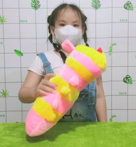 GỐI ÔM CHO BÉ 0 - 6 THÁNG HÌNH SÂU LÔNG NHIỀU MÀU LÔNG MỊN ẢNH THẬT