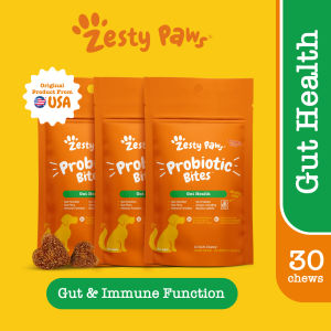 Zesty Paws Premium Quality Cat And Dog Supplements Bites Soft Chews (8-In-1 Multifunctional Senior Dogs Advanced 11-In-1 Aller-Immune Probiotic Calming Mobility Omega Salmon Cranberry Bladder Salmon Oil Hairball and Calming For Cats)