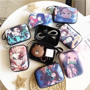 กล่องใส่สายหูฟัง กระเป๋าเก็บสายชาร์จ USB แฟลชไดรฟ์ ลายดาบพิฆาตอสูร กล่องอเนกประสงค์จัดระเบียบสิ่งของในกระเป๋า -Size L ขนาาด 11X14 หนา 4 cm