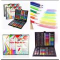 168pcs Art Set - Coloring Set Super Mega Rollerball Pen Colorful Pencil Wax Crayon and Oil Painting Brush Set Watercolour Puffs Plastic Palette Pencil Sharpener Sale COD. 