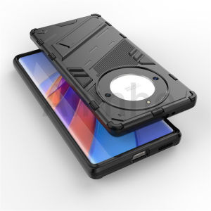 For Huawei Honor X9A X9B Phone Case Luxury Punk Armor Magnetic Holder Lens Protection Shockproof Phone Back Cover