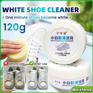 Nexlent 120g White Shoes Cleaning Cream Shoes Cleaner Shoe Stain Remover With Wipe Sponge
