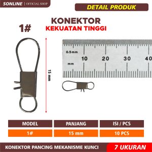 SONLINE konektor Connector Kili-kili Pancing Rolling Swivel Bahan Stainless Steel Fishing Gear BXBZ