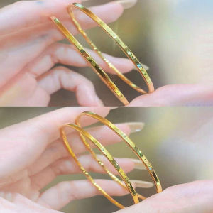 [fenggongshuode] Titanium Steel Simple Plain Circle Thin Bangle For Women Vintage Bracelet Jewelry Pary Gift