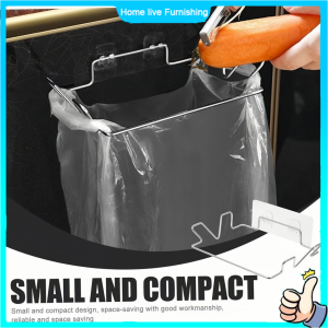 Stainless Steel Trash Bag Holder Cupboard Door Rubbish Bin Bag Rack For Kitchens Bathroom Cupboards Kitchen Accessories