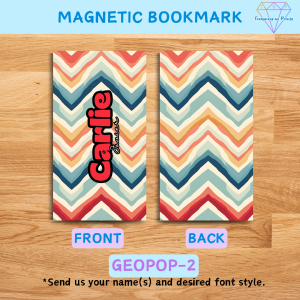 PERSONALIZED Cute Color Pop Geometric Design MAGNETIC Bookmark | Thank You Teacher Gift | Fathers Day Gift