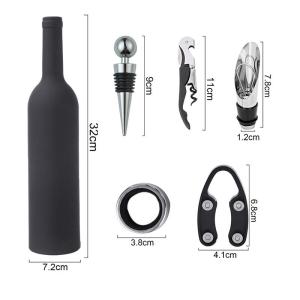 3/5 Pcs Deluxe Wine Accessories Gift Set Stainless Steel Wine Opener With Corkscrew Stopper Pourer Foil Cutter For Home Bar Use h260818