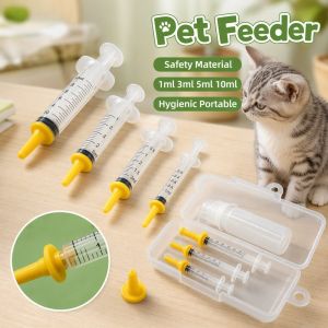 Lucky DAYS.my Pet Feeding Syringe Kit Silicone Nipple Set With Scale Milk Medicine Feeder For Kittens Puppies