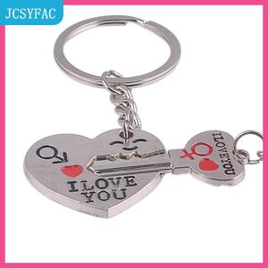 JCSYFAC 2pcs thời trang tình yêu trái tim Key Ring keyfob cặp vợ chồng lãng mạn Keychain người yêu Quà Tặng
