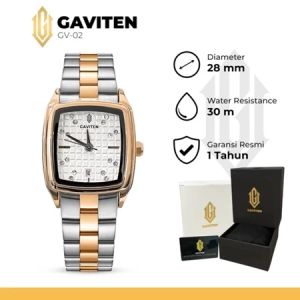 GAVITEN Jam Tangan Wanita Gaviten GV 02 Silver Rose Original Garansi Resmi 1 Tahun - Rantai