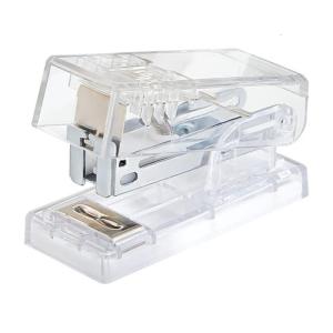 Clear Mini Stapler with 1000Pcs Staple 10 Sheets Capacity Erognomic Grip Small Portable Stapling Machine for Students