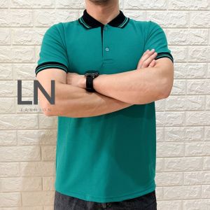 PoloShirt HIJAU TOSCA/ Polo Shirts Wangki / Kaos Kerah Polos Kombinasi Pria Wanita