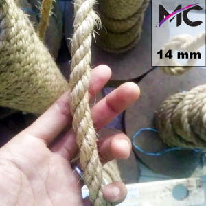 Tali Tambang Besar 12mm 14mm Tali Tampar Manila Dadung Goni Rami Kapal Kuat Murah Serat Coklat Untuk Dekorasi Aksesoris Pengikat Barang Mobil Motor