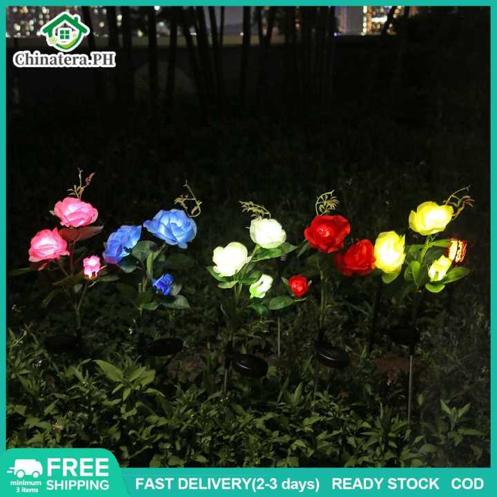 [Fast Delivery] Solar Rose Lights 2023 Christmas Solar Flower Garden ...