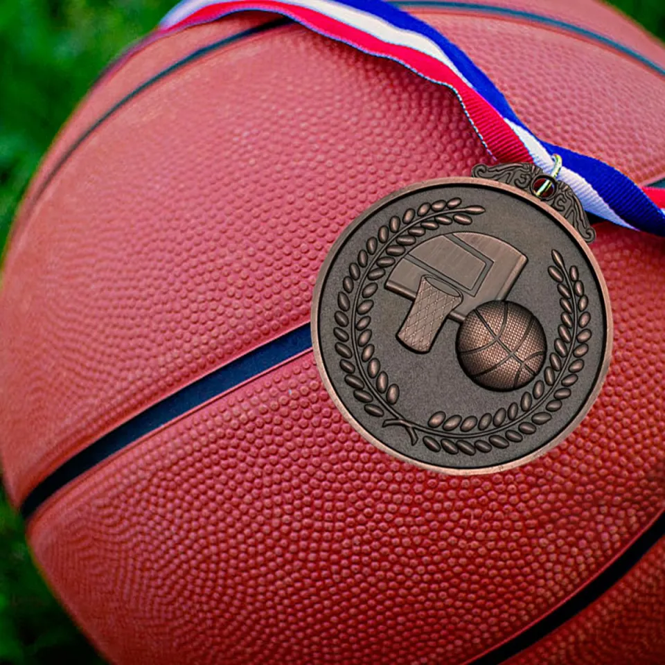 Medali Peringatan Desain Piala Bola Basket Penghargaan Anak Warna