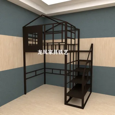 High and low bunk beds mother and upper bunk beds elevated beds childrens fall-proof wrought iron double-deck multifunctional combined bed for getting up and down.