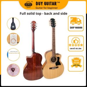 Đàn guitar acoustic DT130 gỗ Hồng Đào solid được sản xuất thủ công âm thanh vang tốt chất lượng đảm bảo - Duy Guitar Store