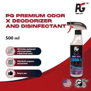 Perma Glass PG Odor-X Mist Spray (500ml) | 2-in-1 Deodorizer & Disinfectant | Eliminate 99.9% Germs | Fresh Floral Scent
