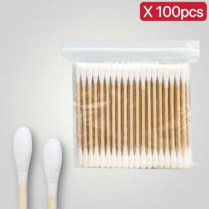 Disposable cotton buds wholesale 100pcs per pack cotton buds cleaner bamboo cotton buds for dogs medical cotton buds for pets cotton bods wood cotton swab stick double headed cotton buds for adults make up set cotton swabs for baby