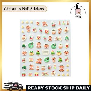 Christmas Series Nail Stickers Series | 3D Embossed Cute Santa Snowman Xmas Candy Nail Art