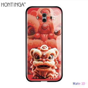 Hontinga Casing For Huawei Mate 10 Lite Pro 40 30 20 Lite Pro 20X Mate 9 Nova 10 Pro 2 2i Lite 2s 3 3i 4 5i 5T 7 Pro 7I SE Case Multicolor Lion Dance Phone Case Tempered Glass Back Casing Hard Cases