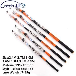 Winmax Fishing Rod Carbon Fiber Telescopic Spinning Fishing Rods 3.6m 4.5m 5.4m 6.3m Sea Fishing Poles Ocean Rock Fshing