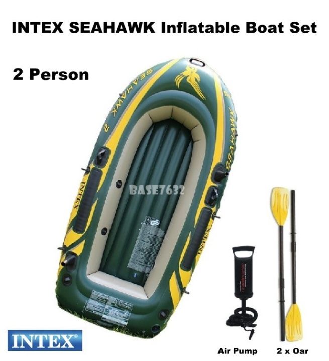 2 Persons] INTEX 68347 Seahawk 2 Person Inflatable Boat Set Air Pump 2x Oars  2271.1