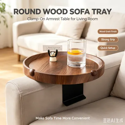Sofa Armrest Tray Arm Table Clip On Tray Sofa Table for Wide Couches. sofa Arm Tray Table