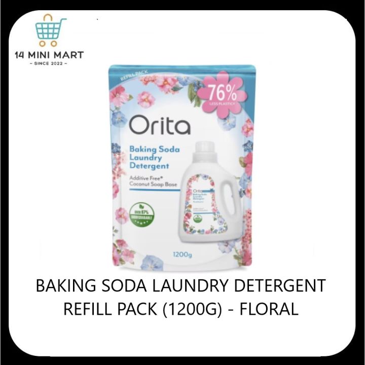 ORITA Baking Soda Laundry Detergent Refill Pack (1200g) Floral Lazada