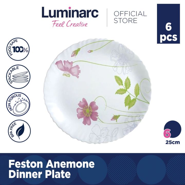 Luminarc AE G7789/V6557 6pcs Anemone Dinner Plate 25cm