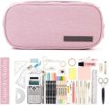 Pencil Case Big Capacity Handheld 3 Compartments Pencil Pouch Portable Large Storage Canvas Pencil Bag stationery box for Boys Girls Adults Students Business Office. 
