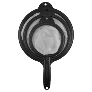 Set Of 3 Effective Multicolour Plastic Strainers For Teas Coffee Milk Juice And Soup With Elegant Handle Design