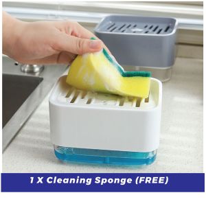 2in1 Kitchen Dish wash Pump Dispenser Soap Dispenser with Sponge