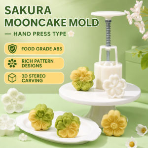 🌸 Sakura Mooncake Mold Press For Baking/DIY Kitchen/cookie/pastry Food Grade Plastic/Spring Festival/gift Easy To Use Cute Shape/handmade/Sakura Hand Press Mooncake Mold